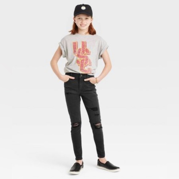 Nwt - Girls' High-Rise Skinny Jeans - art class™ Black 16 - Picture 1 of 13